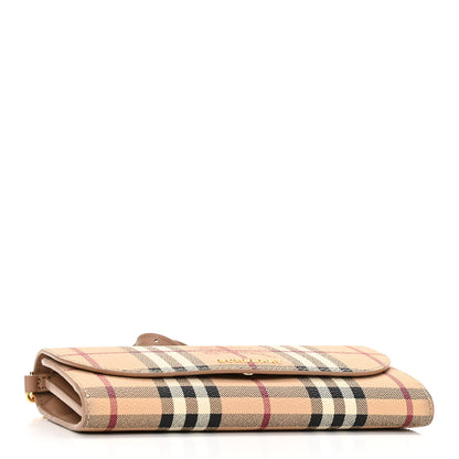 Burberry Haymarket Check Henley Wallet On Chain Mid Camel 4 of 10