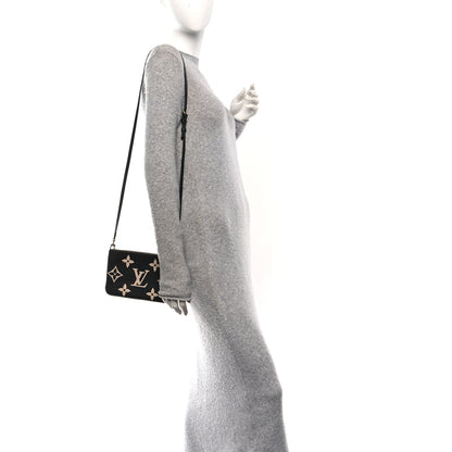 Louis Vuitton Empreinte Monogram Giant Double Zip Pochette Black Cream 2 of 11