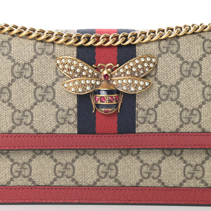 Gucci GG Supreme Monogram Web Queen Margaret Chain Wallet Red 7 of 10