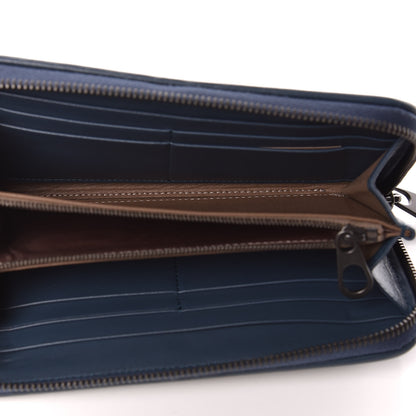Bottega Veneta Nappa Intrecciato Gradient Spotted Zip Around Wallet Black Denim 7 of 10