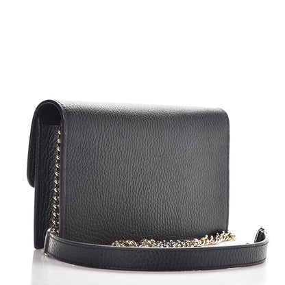 Gucci Dollar Calfskin Interlocking G Chain Wallet Black 3 of 8
