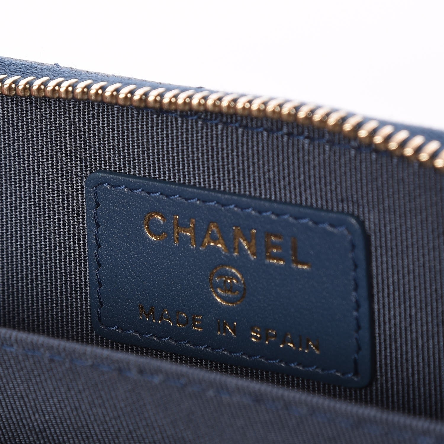 Chanel Caviar Quilted Zip Coin Purse Dark Blue 6 of 8