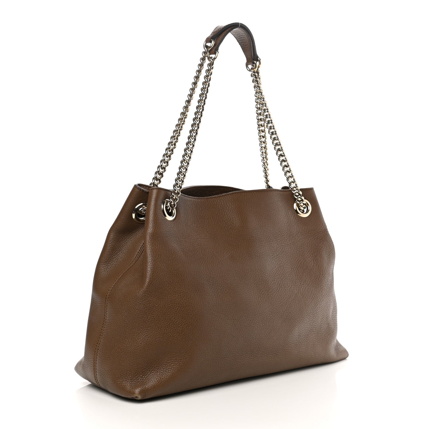 Gucci Pebbled Calfskin Medium Soho Chain Shoulder Bag Maple Brown 3 of 11