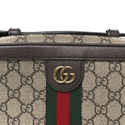 Gucci GG Supreme Monogram Web Small Ophidia Top Handle Shoulder Bag Brown 9 of 11