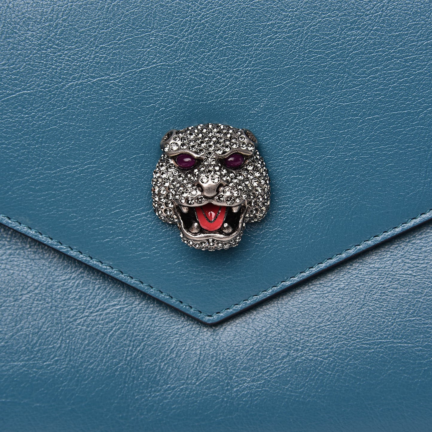 Calfskin Animalier Medium Shoulder Bag Blue