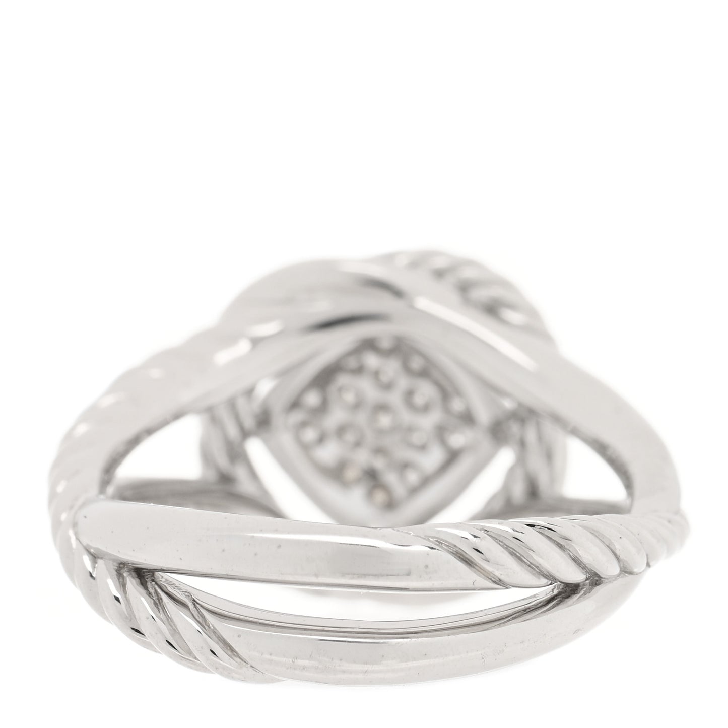 Sterling Silver Diamond Pave 7mm Infinity Ring 52 6