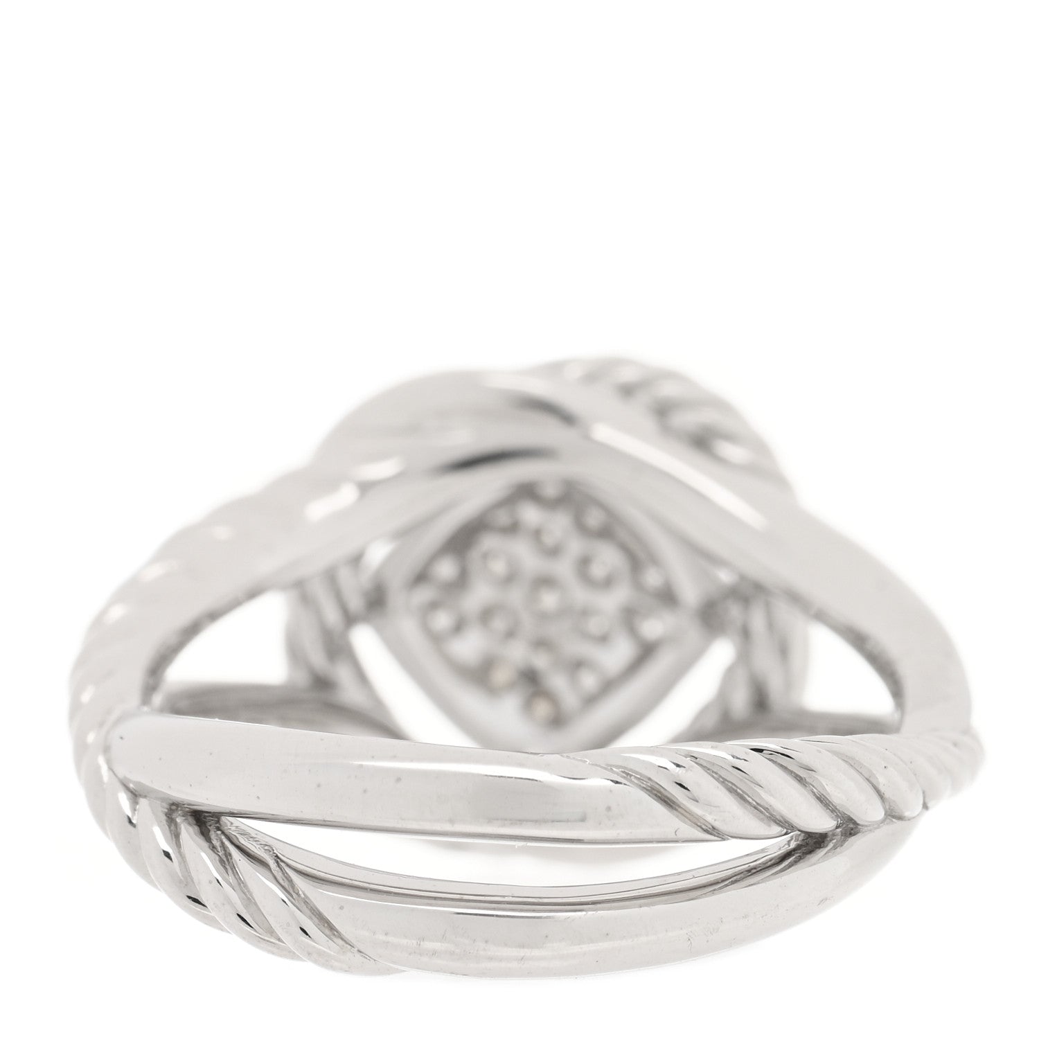David Yurman Sterling Silver Diamond Pave 7mm Infinity Ring 52 6 3 of 4