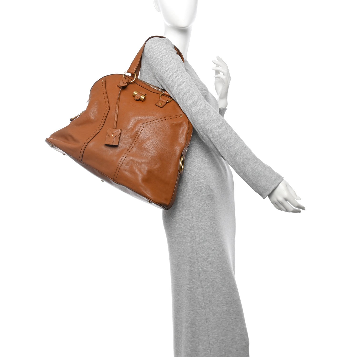 Saint Laurent Calfskin Oversized Muse Brown 2 of 12