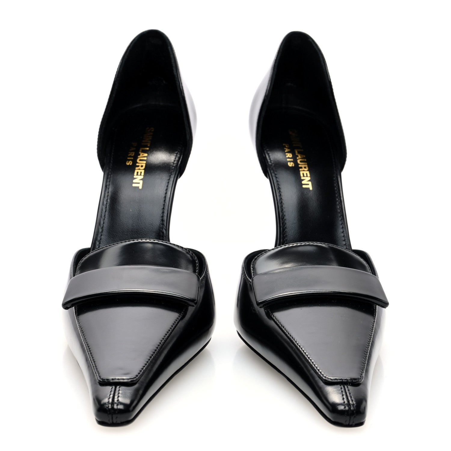 Saint Laurent Patent Calfskin Dorsay 110 Pumps 38.5 Black 3 of 8