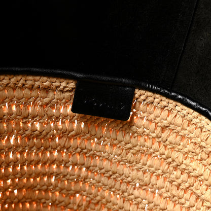 Celine Raffia Calfskin Basket Bag Natural Black 8 of 11
