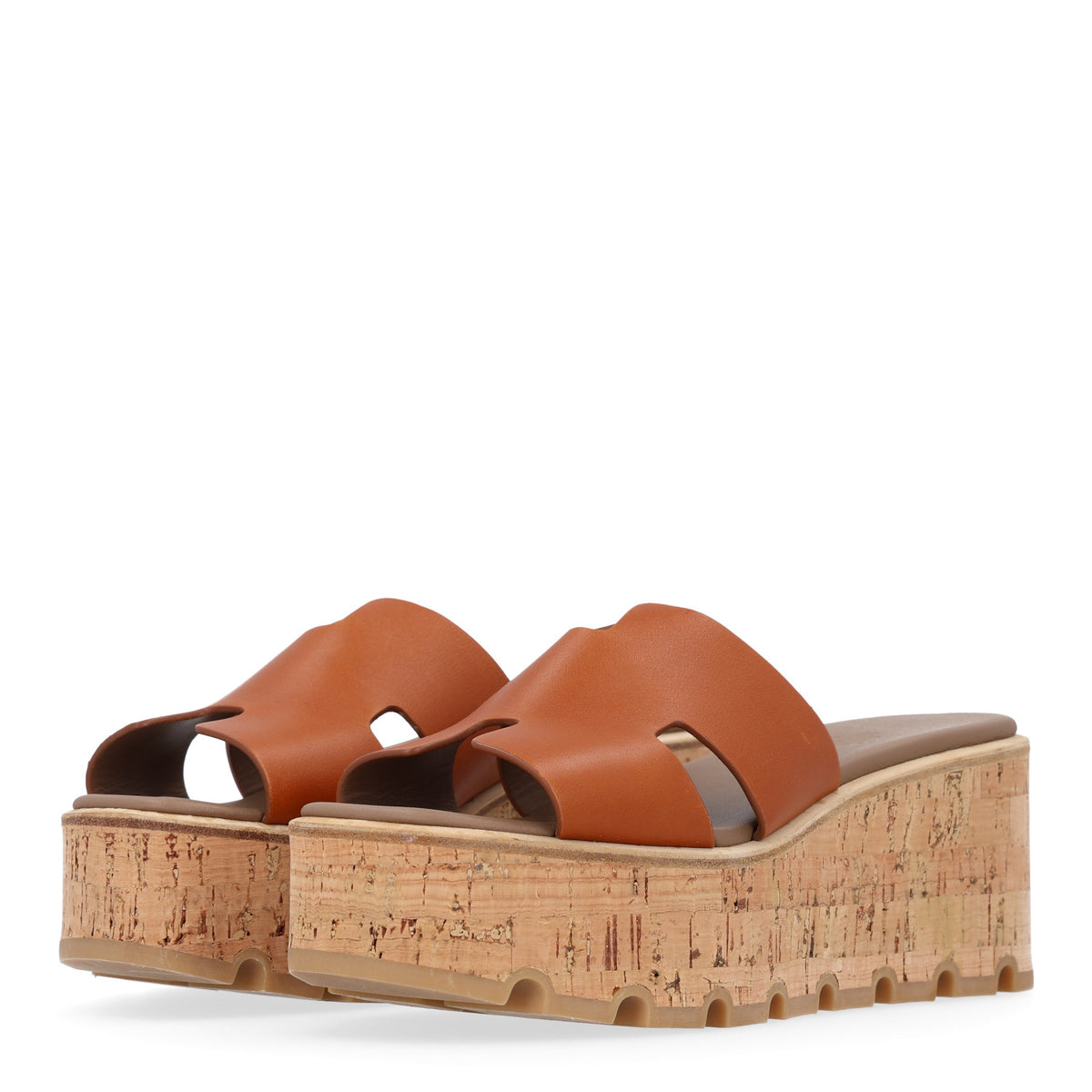 Hermes Calfskin Cork Eze 30 Sandals 37 Marron Glaise 4 of 10