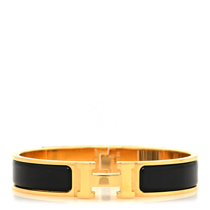 Hermes Enamel Narrow Clic Clac H Bracelet PM Black 1 of 5