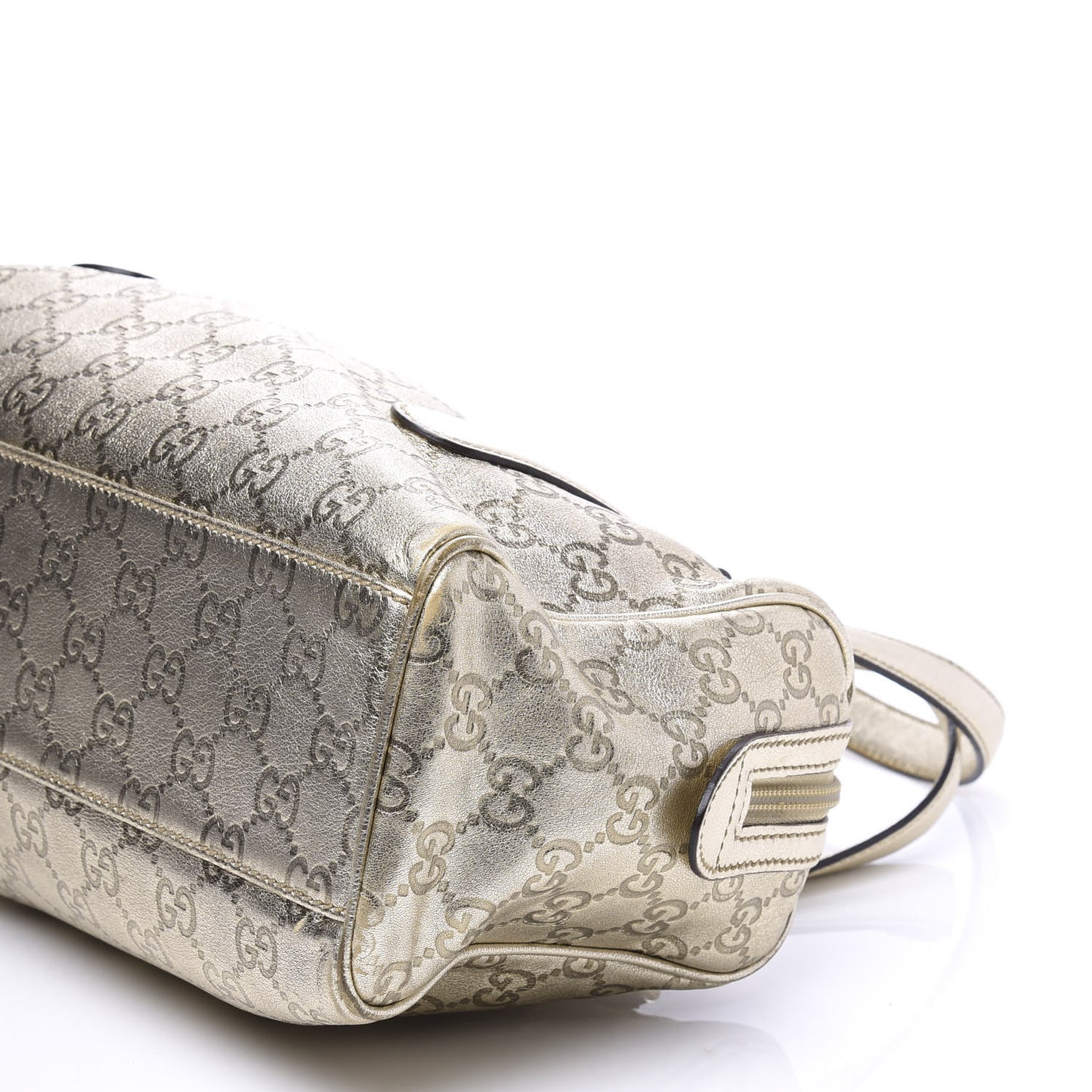 Metallic Guccissima Small Boston Gold