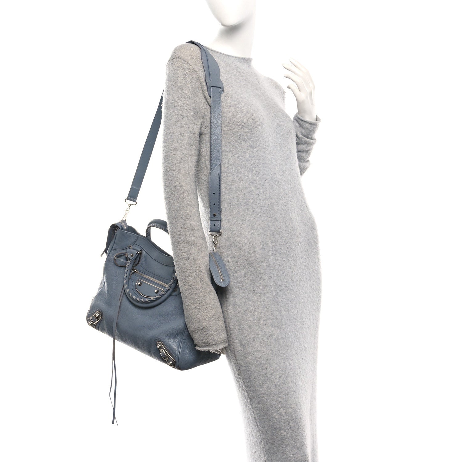 Balenciaga Chevre Silver Metallic Edge Hardware Velo Gris Acier 2 of 11