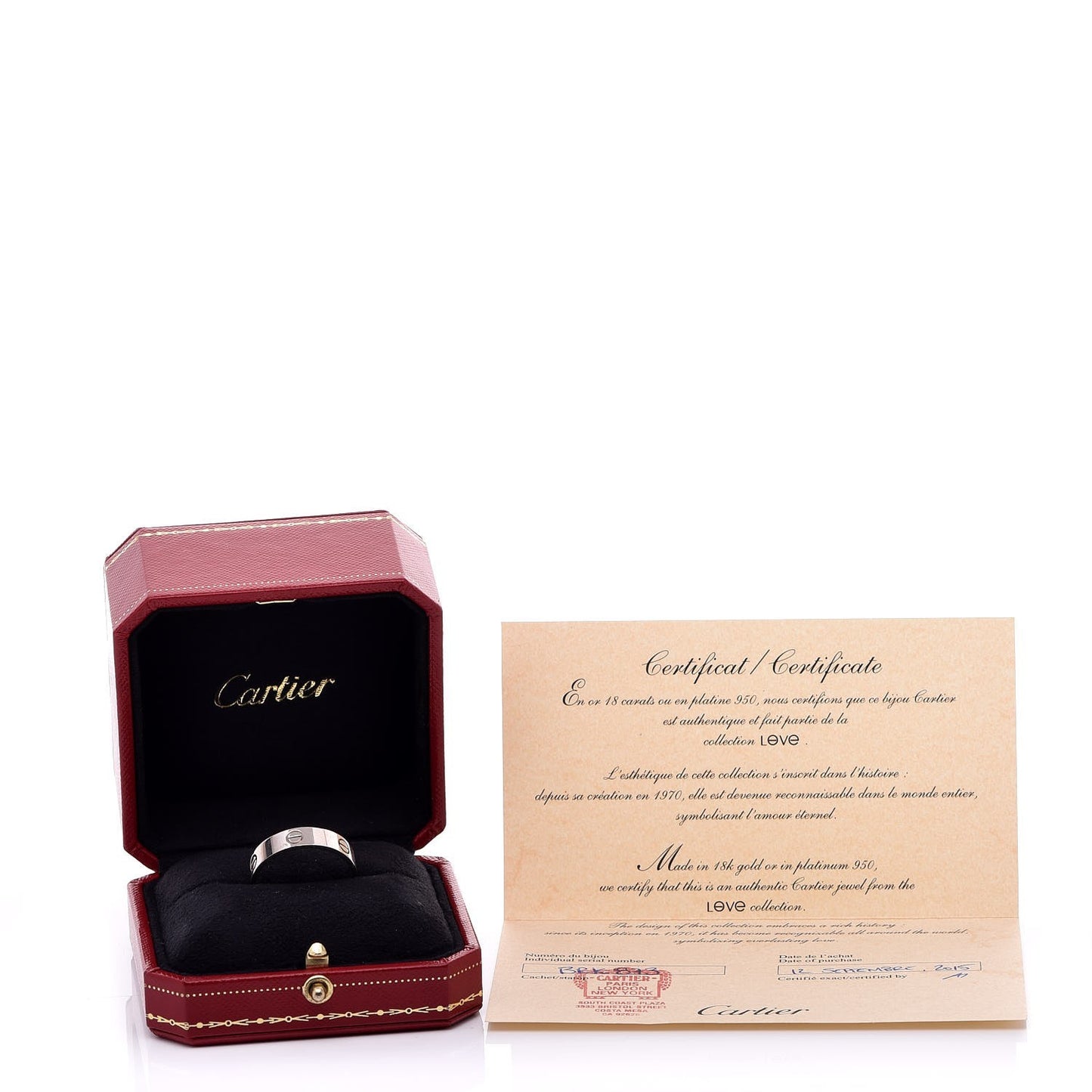 18K White Gold 5.5mm LOVE Ring 67 11.75
