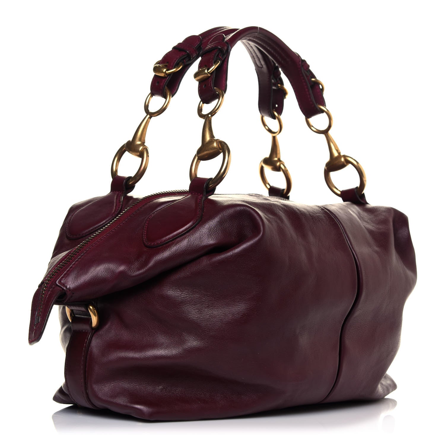 Gucci Soft Calfskin Icon Top Handle Bag Burgundy 4 of 19