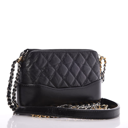 Chanel Aged Calfskin Quilted Small Gabrielle Clutch With Chain Black 4 of 10