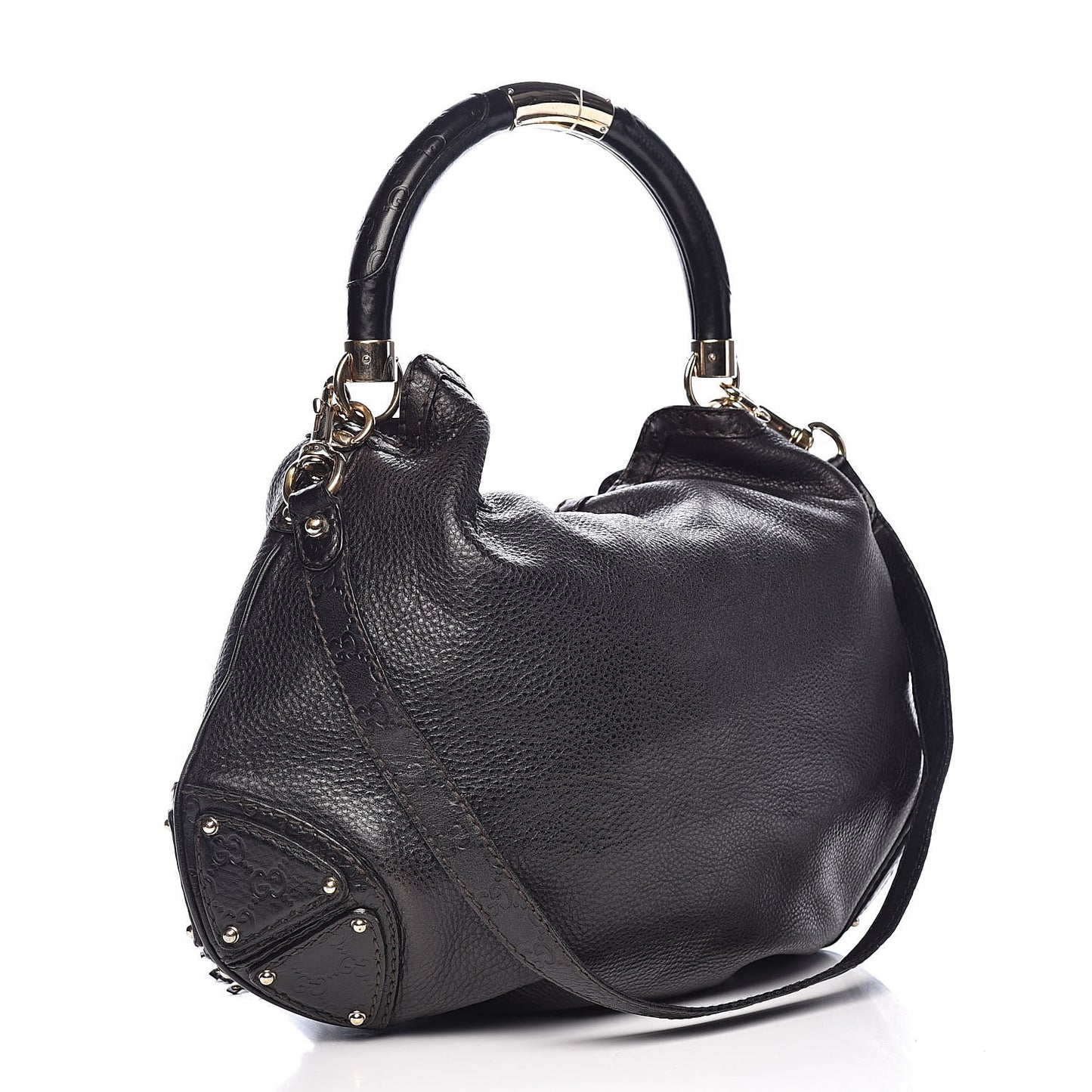 Calfskin Large Indy Top Handle Hobo Black