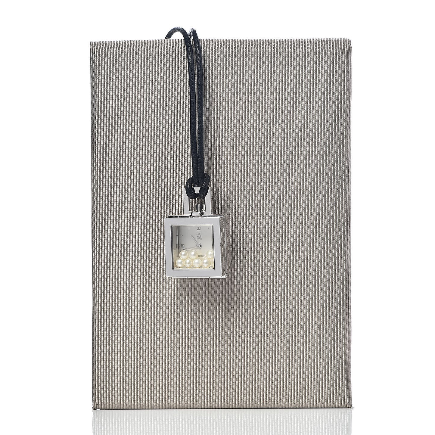 Stainless Steel Floating Pearl Watch Pendant Necklace