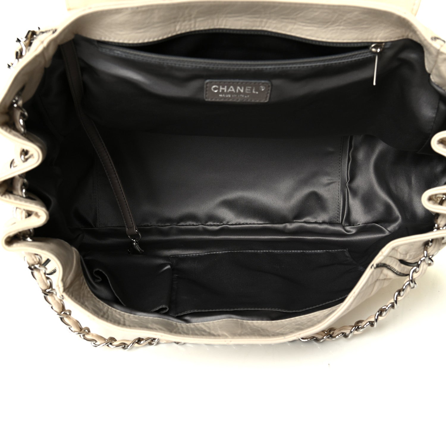 Chanel Lambskin Quilted Large East West Accordion Flap Ivory 4 of 7