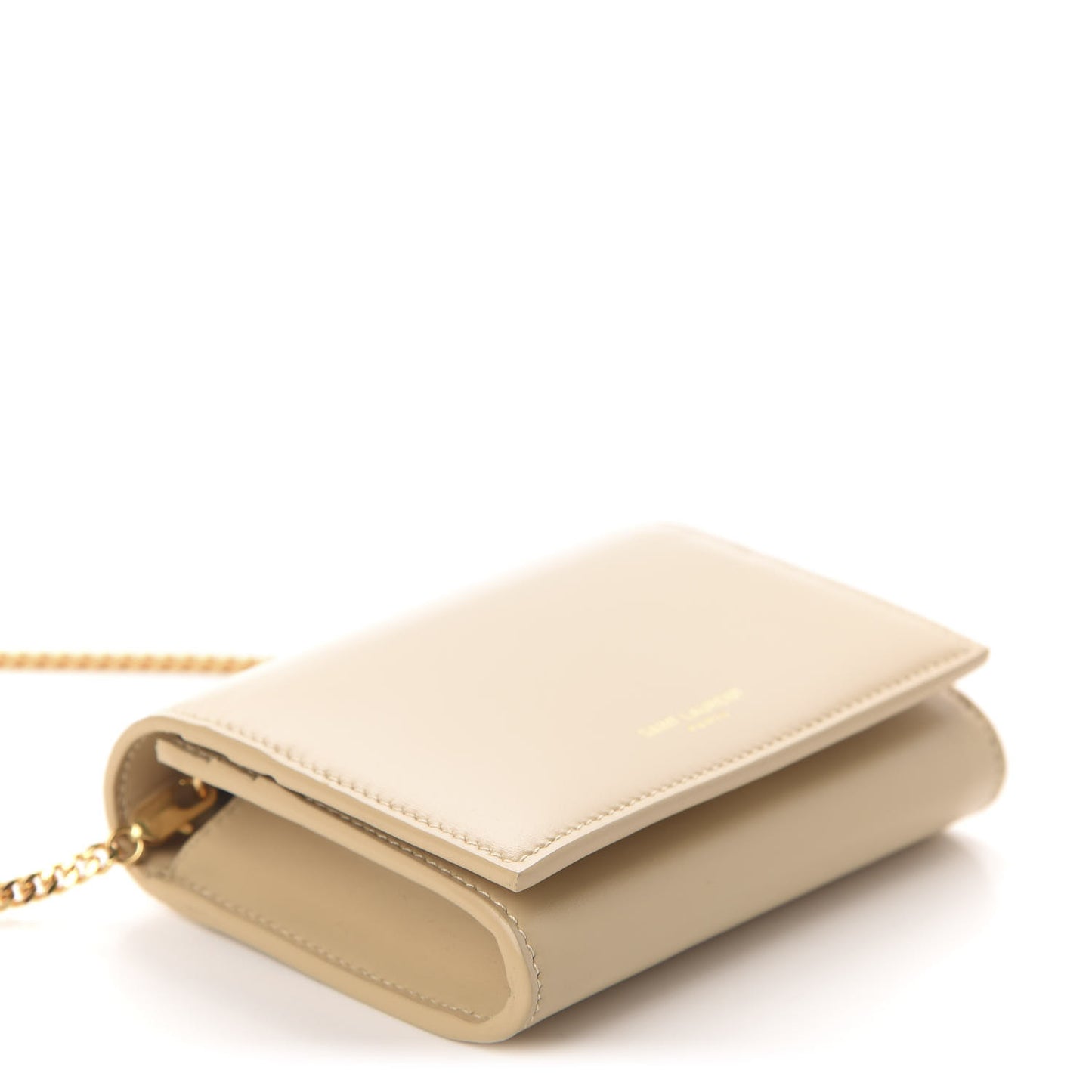Calfskin Monogram Chain Card Case Ivory Natural