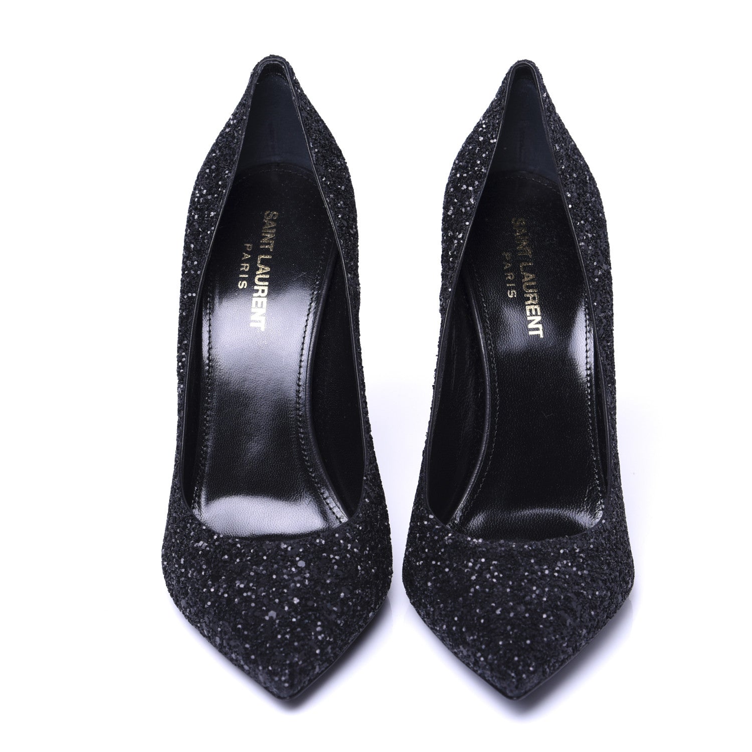 Saint Laurent Glitter Era Pumps 39.5 Black Silver 5 of 17