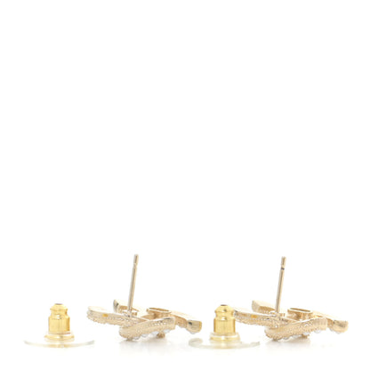 Chanel Enamel Crystal CC Earrings Gold Pink 6 of 15