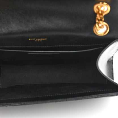 Saint Laurent Grain De Poudre Matelasse Chevron Medium Monogram Satchel Black 5 of 10