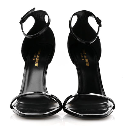 Saint Laurent Patent Calfskin Opyum 110 Sandals 40 Black Gold 3 of 9