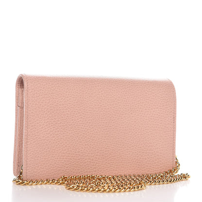 Gucci Dollar Calfskin Mini GG Marmont Chain Wallet Perfect Pink 3 of 8