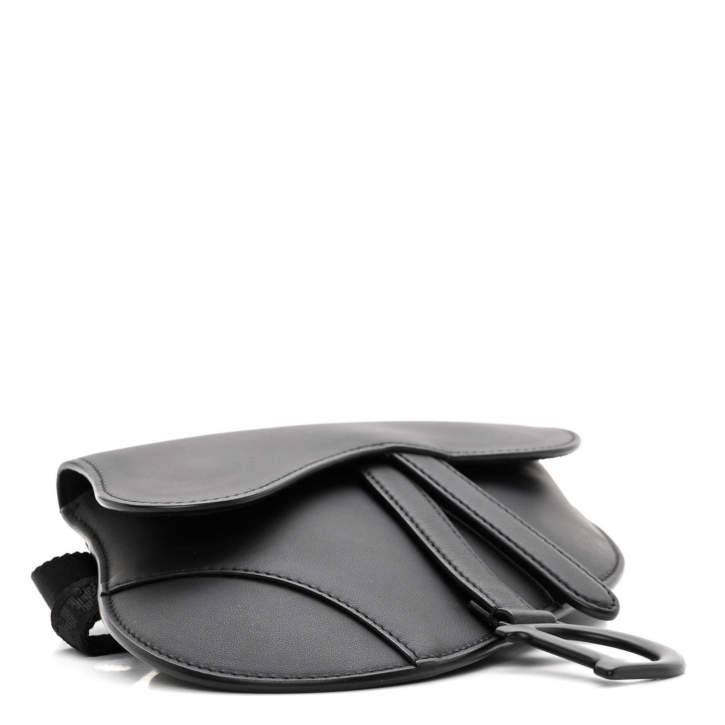 Ultra Matte Calfskin Saddle Belt Bag Black