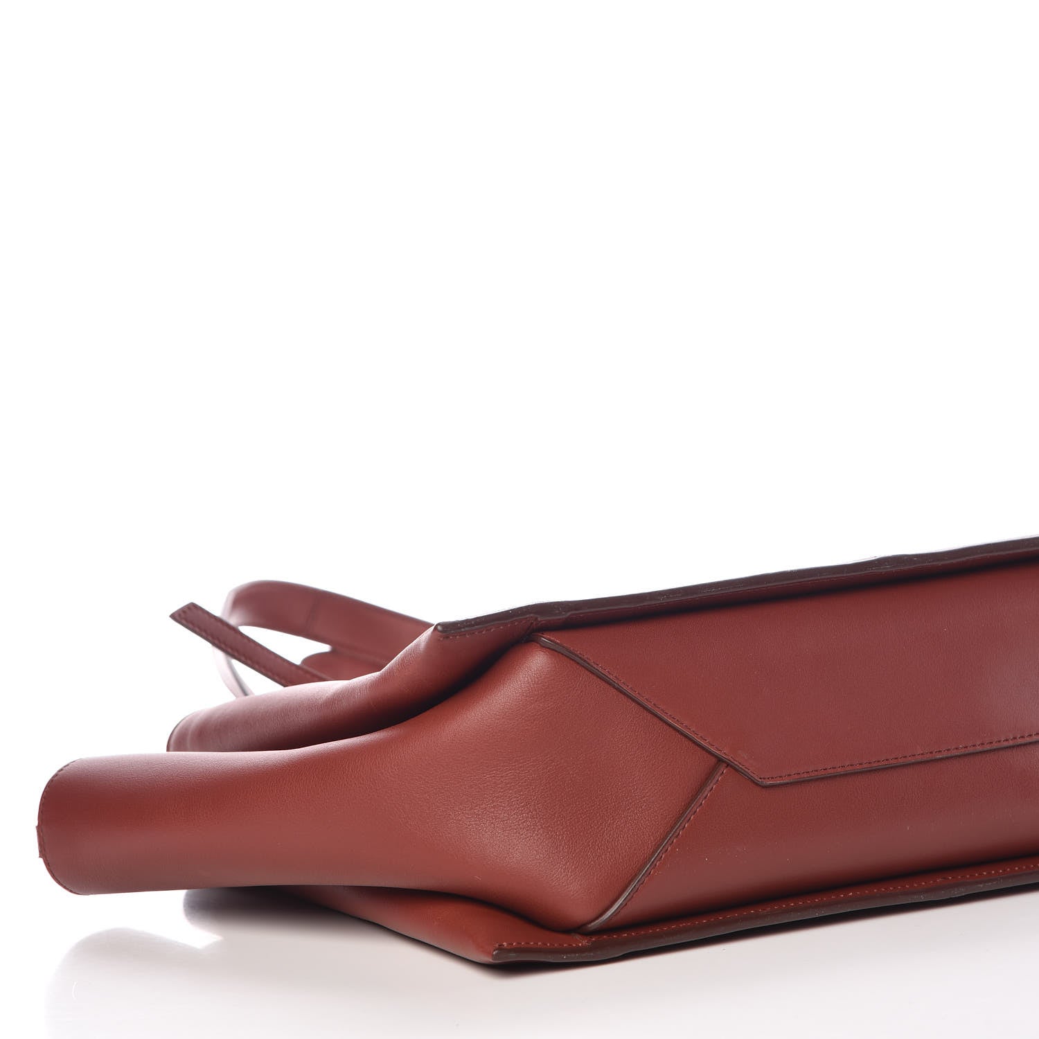 Celine Calfskin Medium Tri-Fold Bag Red Wood 13 of 15