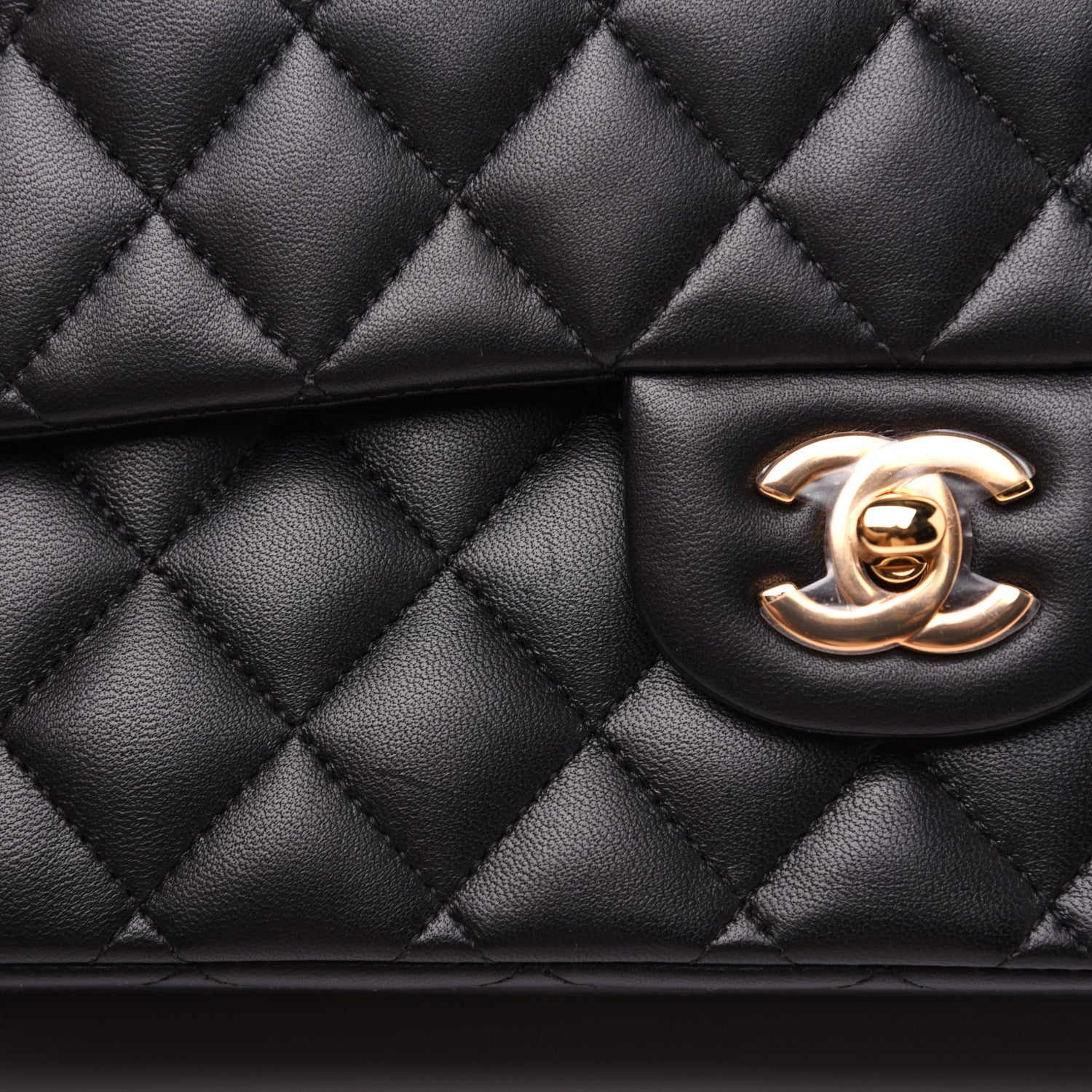 Chanel Lambskin Quilted Medium Double Flap Black 15 of 18