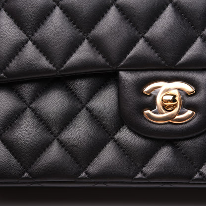Chanel Lambskin Quilted Medium Double Flap Black 15 of 18