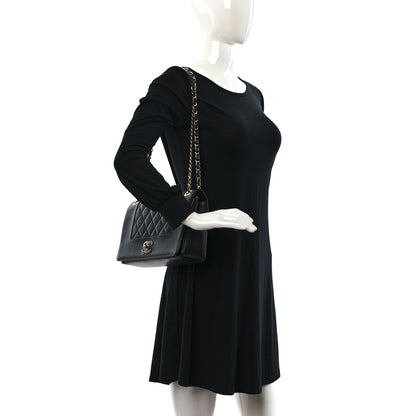Chanel Sheepskin Quilted Vintage Mademoiselle Flap Black 2 of 9