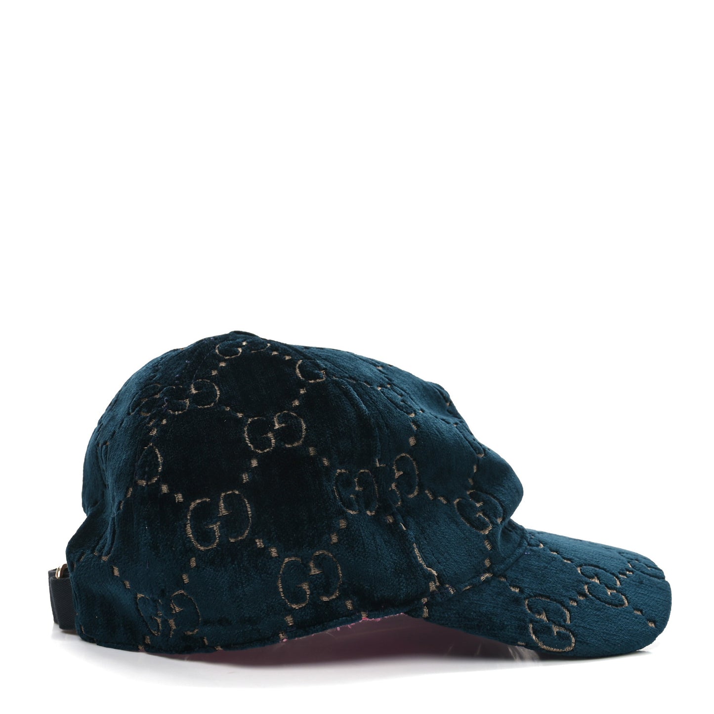 Velvet GG Monogram Baseball Hat M Blue