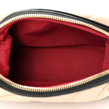 Chanel Aged Calfskin Quilted Gabrielle Classic Pouch Beige Black 4 of 6