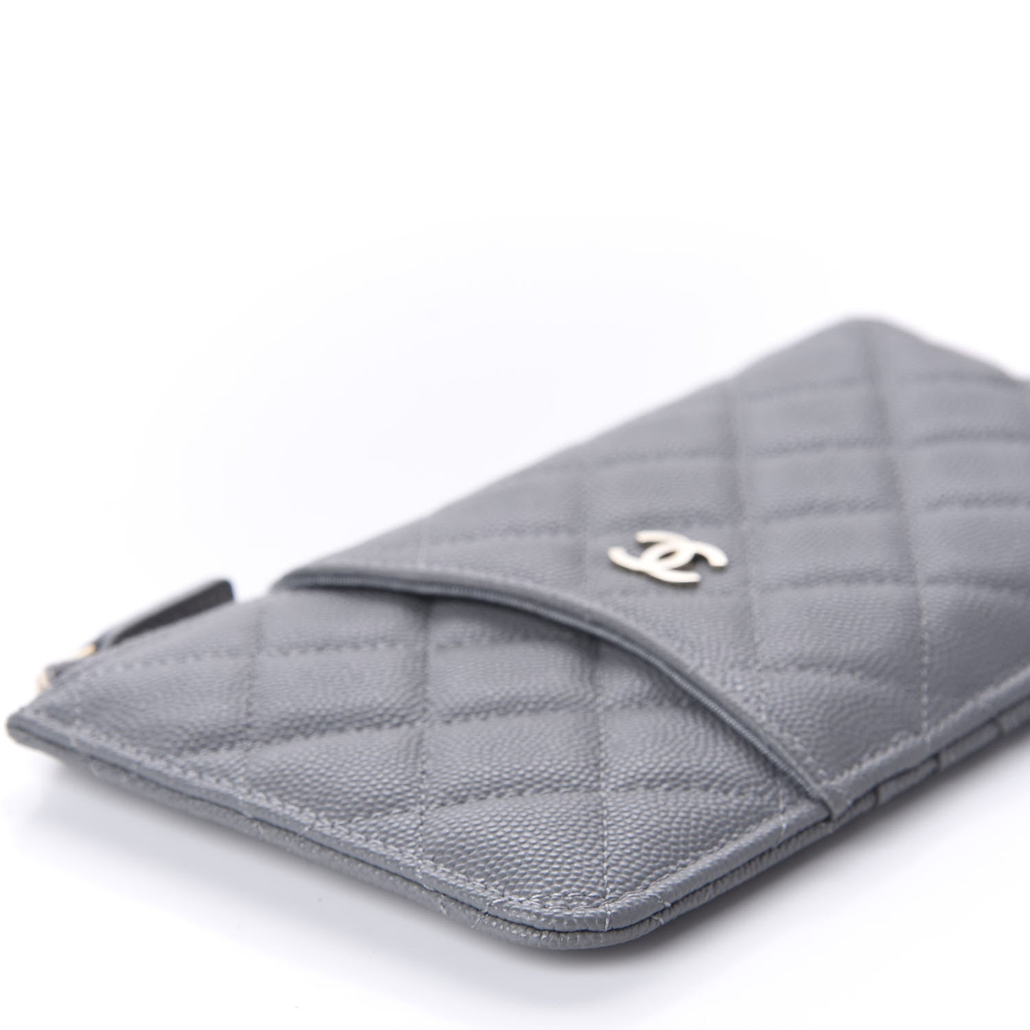 Chanel Caviar Quilted Classic iPhone Pouch Grey 7 of 9