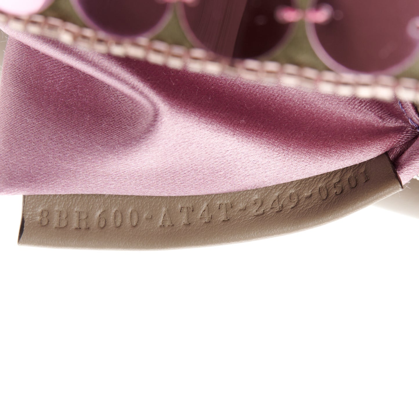 Ricamo Sequin Paillettes Strass Vitello Grace Baguette Rosa Tartufo