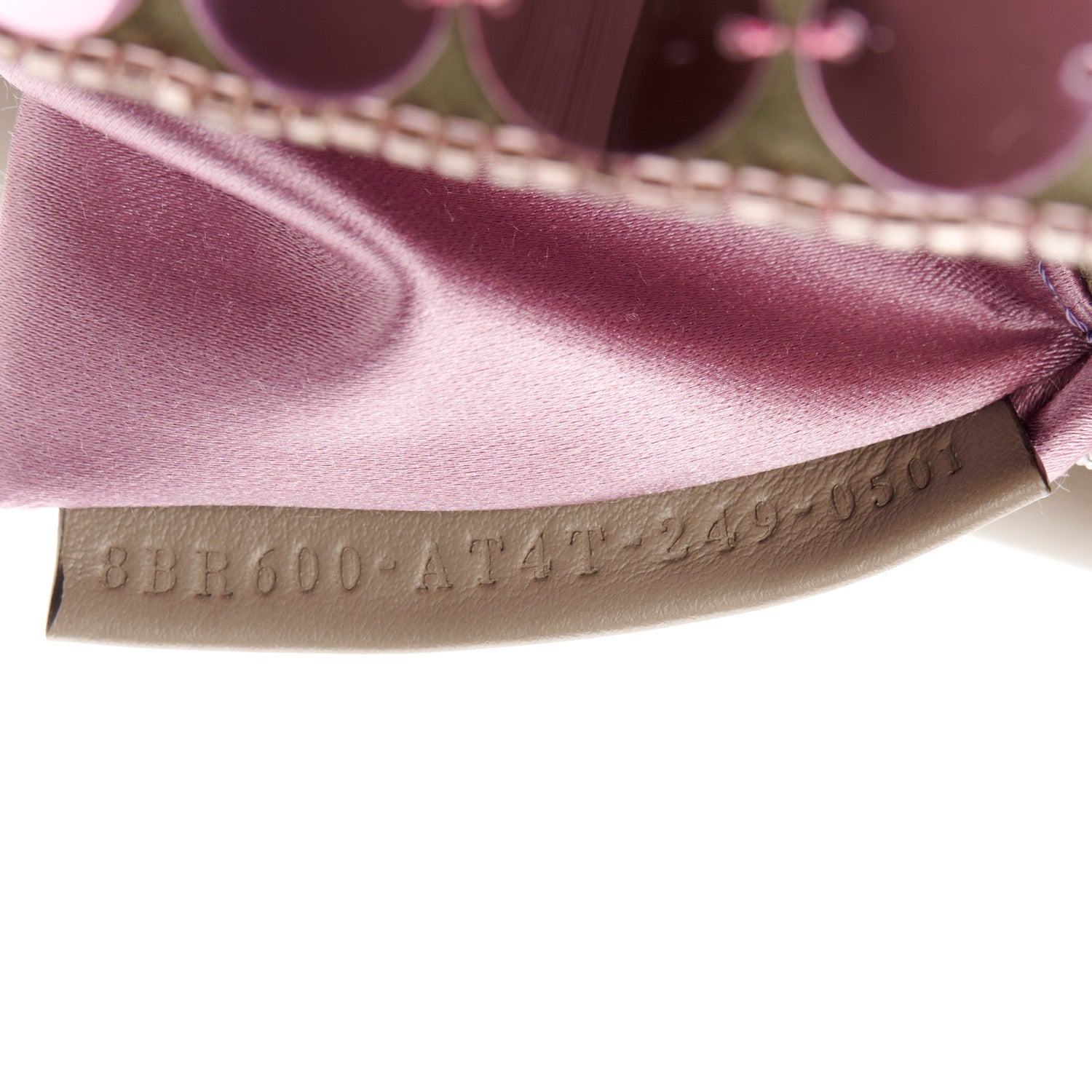 Fendi Ricamo Sequin Paillettes Strass Vitello Grace Baguette Rosa Tartufo 8 of 11