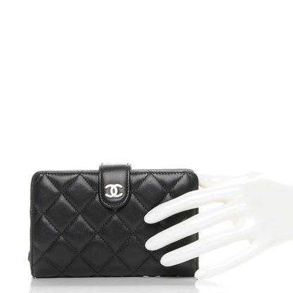 Chanel Lambskin Quilted Zipped Pocket Wallet Black 2 of 8