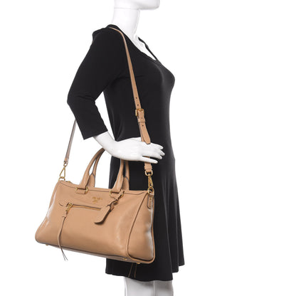 Prada Vitello Daino Shopping Satchel Sughero 2 of 9