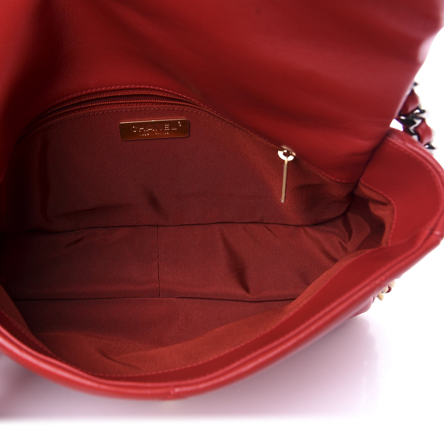 Chanel Lambskin Quilted Large 19 Flap Red 6 of 12
