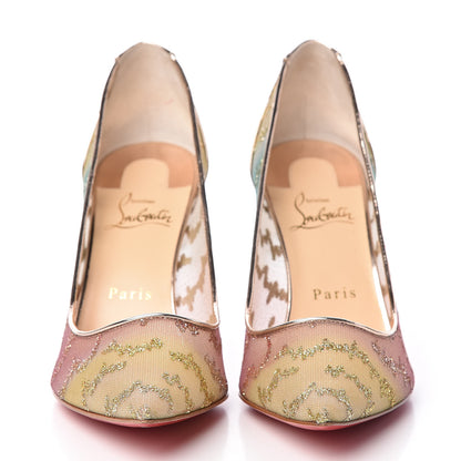 Christian Louboutin Metallic Rete Lace Chantilly 554 85 Pumps 38.5 Blush Multicolor 2 of 12