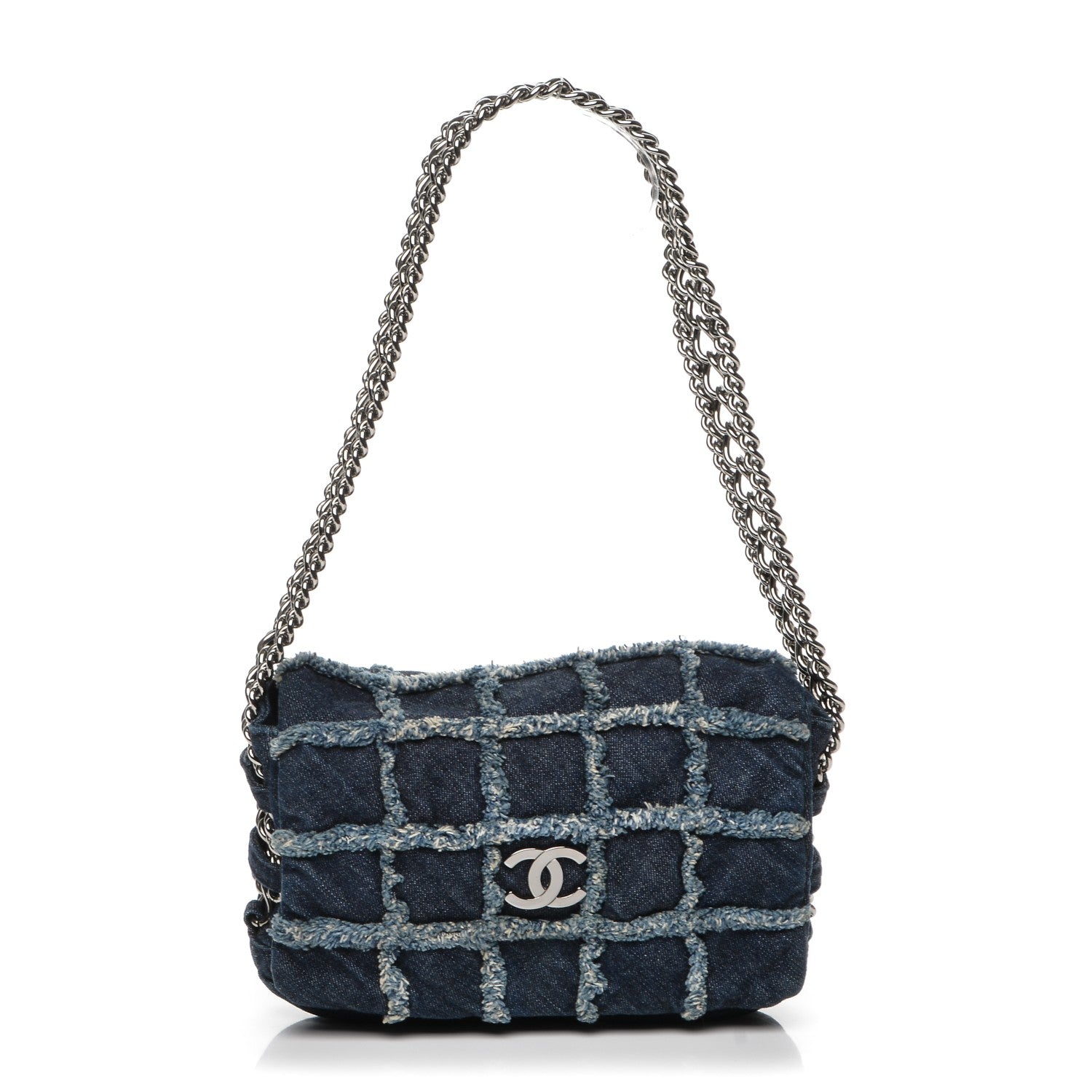 Chanel Denim Patchwork Triple Chain Flap Blue 1 of 7