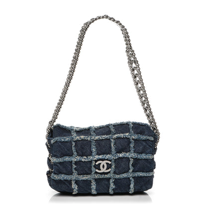 Chanel Denim Patchwork Triple Chain Flap Blue 1 of 7