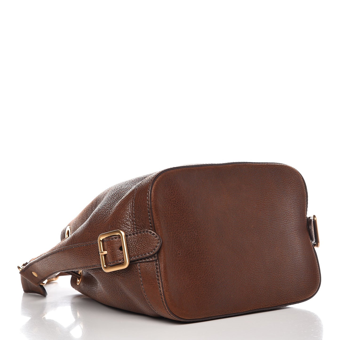 Vitello Daino Drawstring Bucket Brown