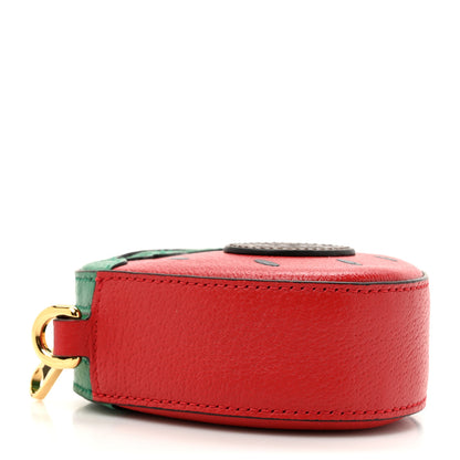 Gucci Textured Dollar Calfskin Retro Interlocking G Fruttini Strawberry Mini Crossbody Lobster Red Black New Acero 4 of 10