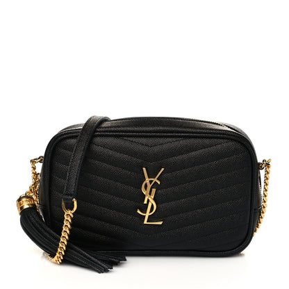 Saint Laurent Grain De Poudre Matelasse Monogram Mini Lou Camera Bag Black 1 of 6