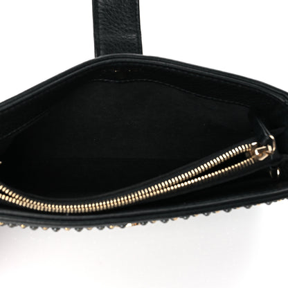 Chanel Calfskin Strass Studded Mini Phone Holder Clutch Black 4 of 9